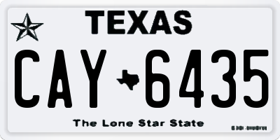 TX license plate CAY6435