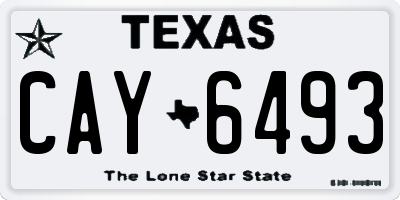TX license plate CAY6493