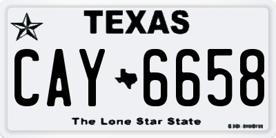 TX license plate CAY6658