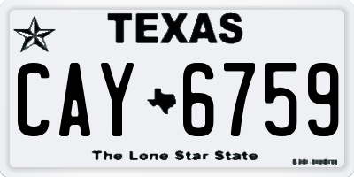 TX license plate CAY6759