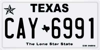 TX license plate CAY6991