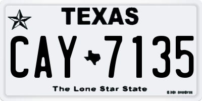 TX license plate CAY7135