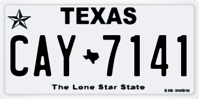 TX license plate CAY7141