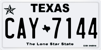TX license plate CAY7144