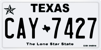 TX license plate CAY7427