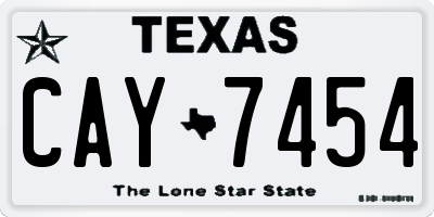 TX license plate CAY7454
