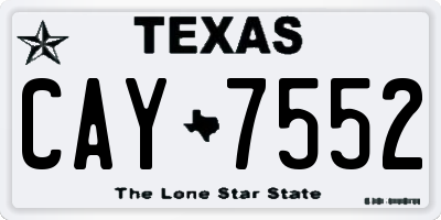 TX license plate CAY7552