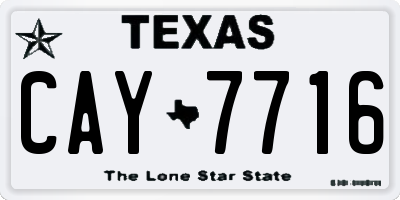 TX license plate CAY7716