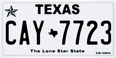 TX license plate CAY7723