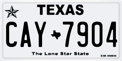 TX license plate CAY7904