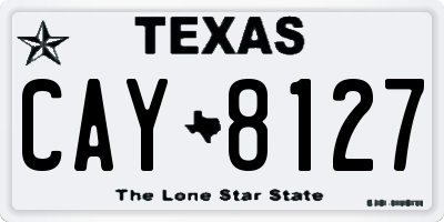TX license plate CAY8127