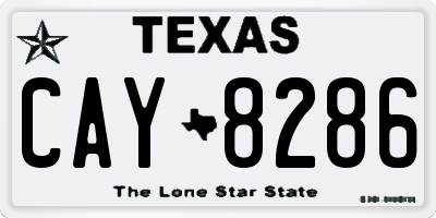 TX license plate CAY8286