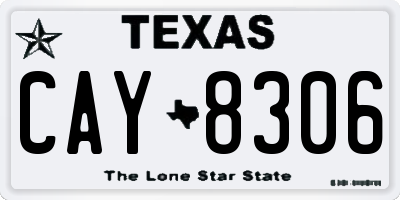 TX license plate CAY8306
