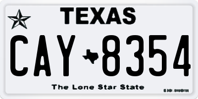 TX license plate CAY8354