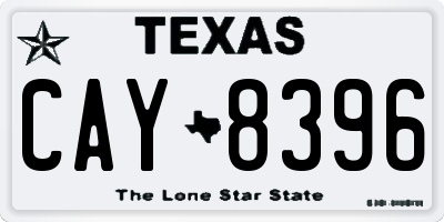TX license plate CAY8396