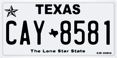 TX license plate CAY8581