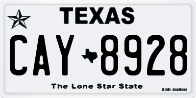 TX license plate CAY8928