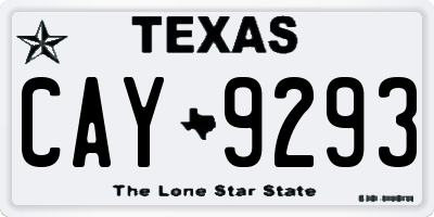 TX license plate CAY9293