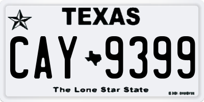 TX license plate CAY9399