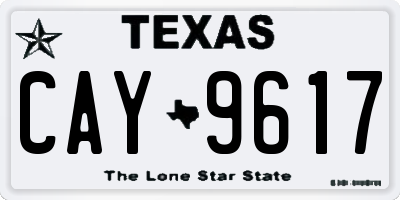 TX license plate CAY9617