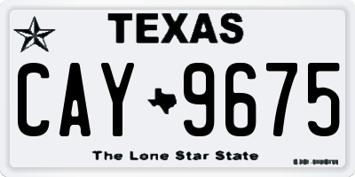 TX license plate CAY9675