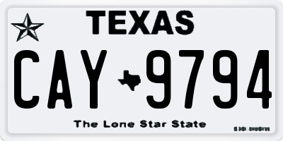 TX license plate CAY9794