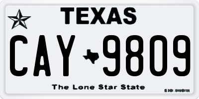 TX license plate CAY9809