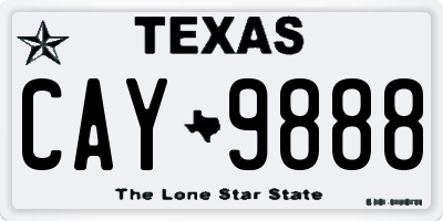 TX license plate CAY9888