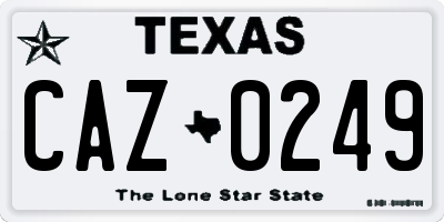 TX license plate CAZ0249