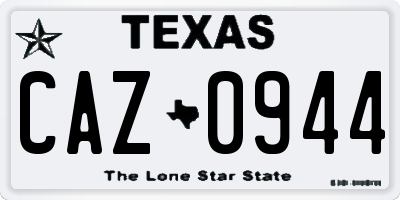 TX license plate CAZ0944