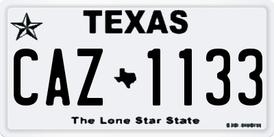 TX license plate CAZ1133