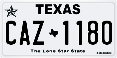 TX license plate CAZ1180