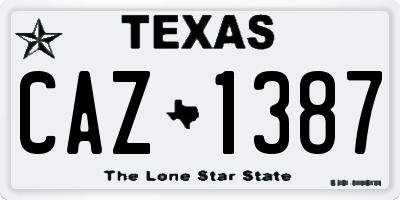 TX license plate CAZ1387