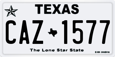 TX license plate CAZ1577