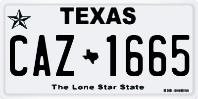 TX license plate CAZ1665