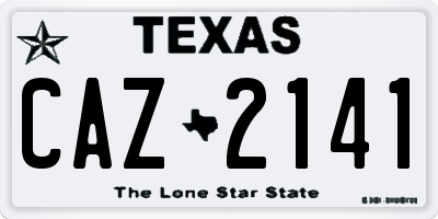 TX license plate CAZ2141