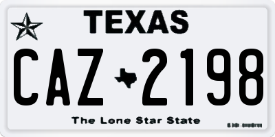 TX license plate CAZ2198