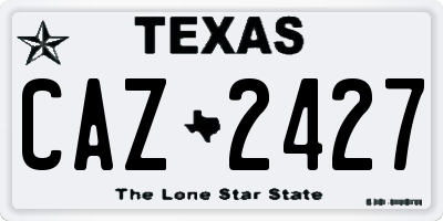 TX license plate CAZ2427