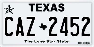 TX license plate CAZ2452