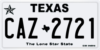 TX license plate CAZ2721