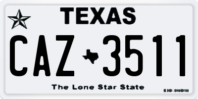 TX license plate CAZ3511