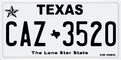 TX license plate CAZ3520