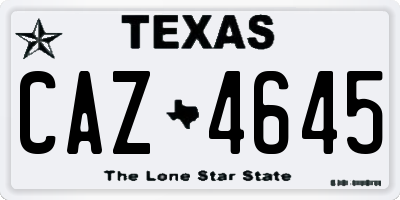 TX license plate CAZ4645