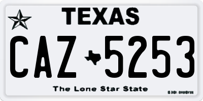 TX license plate CAZ5253