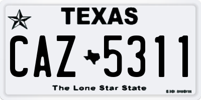 TX license plate CAZ5311