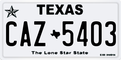 TX license plate CAZ5403
