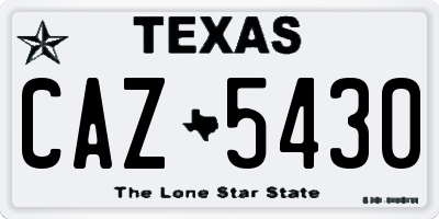 TX license plate CAZ5430