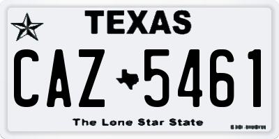 TX license plate CAZ5461