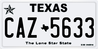 TX license plate CAZ5633