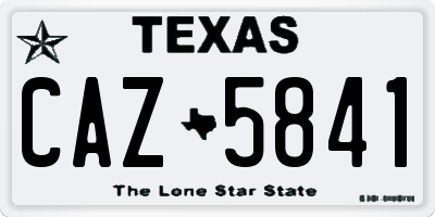 TX license plate CAZ5841